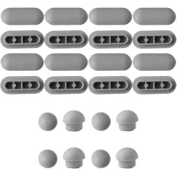 Lote de 24 almohadillas anti-ruido para asiento de inodoro, prácticas de usar, pieza de repuesto para amortiguación del ruido (gris)