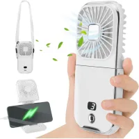 Ventilador portátil de mano, 4 velocidades, usb recargable, silencioso, ideal para viajes exteriores y oficina