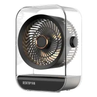 Ventilador portátil recargable, mini ventilador de camping exterior, 5 velocidades ajustables, ventilador de oficina usb, negro.