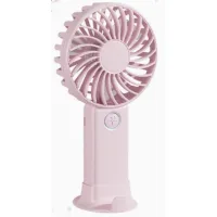 Mini ventilador portátil recargable: tres velocidades ajustables, nivel de ruido inferior a 36 db(a), batería de larga duración (color rosa).