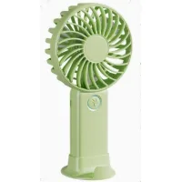 Mini ventilador portátil recargable: tres velocidades ajustables, nivel de ruido inferior a 36 db(a), batería de larga duración (verde).
