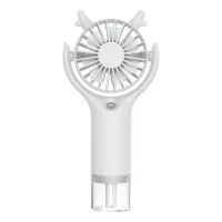 Ventilador portátil con función de nebulización, mini ventilador de escritorio silencioso de mano - blanco
