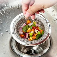 2 filtros de cocina para fregadero, rejilla para fregadero con mango, protección contra obstrucciones, diámetro exterior