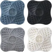4 pzas de filtros de drenaje, atrapa-cabello, adecuados para fregaderos de cocina y de baño (azul, blanco, negro, gr