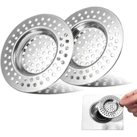 2 pcs filtro de fregadero de cocina, colador de lavabo en inox, filtro de desagüe para fregadero, rejilla de fregadero de cocina