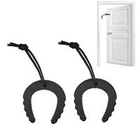 2 piezas cuñas para puertas negras de goma anti-aplastamiento, bloqueador de puerta, anti-bang para puertas (lote de 2)