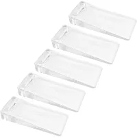 Tope de puerta de goma suave de 5 piezas, altura ajustable, antideslizante, no tóxico, sin olor, protege pisos y paredes, para alfombras, pisos, concr