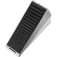 Tope de puerta robusto y ajustable en altura, de acero inoxidable, adecuado para puertas pesadas, asegurando la seguridad.