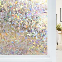 Película adhesiva para ventanas, efecto cristal arcoíris, 40 x 100 cm - película decorativa para ventanas - resistente a los uv.