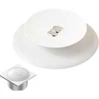 Lote de 2 tapones de desagüe de ducha redondos antiolores y desodorizantes, con diseño a presión, que previene obstrucciones y olores，blanco