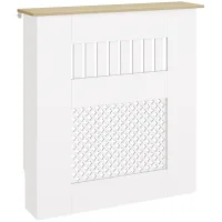 Cubre radiadores 78x19x81 cm cubierta para radiador diseño moderno de listones y nido de abeja blanco