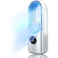 Ventilador de escritorio sin aspas, 30 cm, pequeño, silencioso, 6 velocidades, controles táctiles, carga usb.