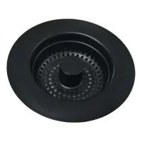 Tapón para fregadero de cocina, tapón con filtro integrado, acero inoxidable puro, rejilla para fregadero - profundidad del fregadero >22 mm (negro)