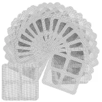 Atrapacas adhesivas para desagües de suelo de plástico blanco, 100 unidades desechables, para baños y duchas, filtro antiobstrucción.