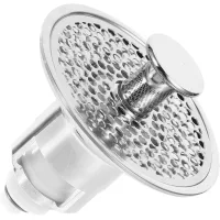 Tapón de desagüe plateado para lavabo de baño, 6,2 x 6,2 x 5 cm