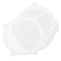 Paquete de 50 pegatinas de filtro antiobstrucción para desagües de baño, 4 pestañas, 100x100 mm, desechables, malla fina, de un solo uso.