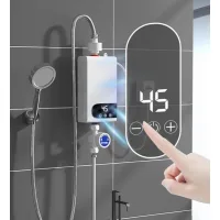 Calentador de agua eléctrico instantáneo para ducha, ducha eléctrica sin tanque, grifo de agua caliente para cocina y baño.