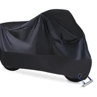 Funda impermeable para motocicleta, tamaño mediano, resistente a los rayos uv y al polvo, dimensiones: 200 x 95 x 110 cm, color negro.