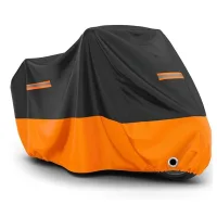 Funda impermeable para motocicleta de exterior - lona protectora a prueba de rayos uv y polvo, negra y naranja, 200×90×100cm