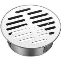 Rejilla redonda de acero inoxidable para desagüe de suelo, con sistema antiobstrucción, y colador de desagüe para balcón de fácil instalación (abertu