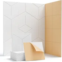 Paneles acústicos autoadhesivos, paquete de 12, paneles de pared insonorizados, panel absorbente de sonido de poliéster de alta densidad, 30 x 30 cm