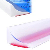 Umbral de ducha de silicona de 300 cm, tira de retención de agua autoadhesiva, apto para encimeras de ducha, para cocinas y baños, transparente