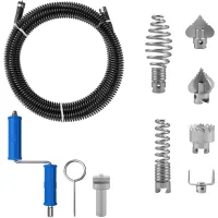 Desatascador de tuberías de m de diámetro y mm desatascador de inodoros profesional con piezas de barrenas dragado fontanería adaptadores eléctricos
