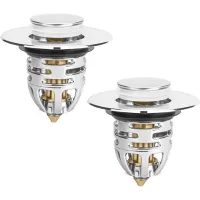 Piezas de repuesto para tapón de lavabo, tapón de desagüe universal de latón para orificio de desagüe de 24 a 40 mm, tapón a presión de acero