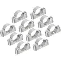 Lote de 10 anillas de sujeción mural de 32 mm en acero inoxidable para fijación al techo