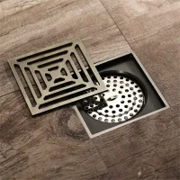Sifón cuadrado de malla para ducha - verde bronce - anti-insectos, desodorante y anti-reflejo