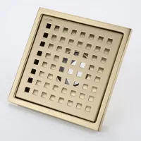 Canal de ducha de oro o acero inoxidable cuadrado 15x15cm drenaje de ducha sifón de suelo drenaje de piso con tapa de sifón de suelo