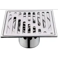 Sifón cuadrado de acero inoxidable antiolor para desechos de baño, desagüe de ducha con gran calibre, 150 x 150 mm.
