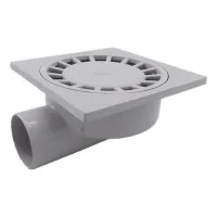 Choyclit, salida de 75mm, sifón de suelo de 200mm x 200mm para baño, ducha, plástico pvc, 1 pieza en blanco.