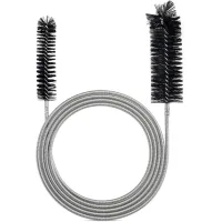 1x cepillo de limpieza flexible para tubo de alimentación delgado, herramienta de limpieza para drenaje, cepillo para tubo color negro