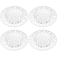 Juego de 4 coladores de plástico para fregadero de cocina y baño - blanco