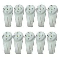 10 piezas 4 x 1,9 cm ganchos para cuadros de punta corta especiales para concreto para colgar pinturas fotos reloj ropa (blanco) (l)