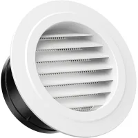 Reja de ventilación de plástico de 100 mm, reja redonda para interior y exterior, entradas y salidas de aire en pared y techo