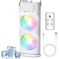 Climatizador portátil de 600 ml, mini enfriador de aire de 3 velocidades, 3 modos de nebulización, mini ventilador usb para casa y oficina