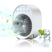 Enfriador de aire portátil silencioso 4 en 1, mini climatizador, ventilador, enfriador de agua usb de 3600 mah