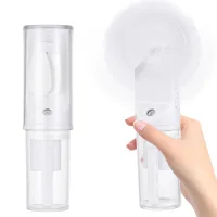 Ventilador brumizador portable mini ventilador manual recargable pequeño ventilador con niveles de ajuste para viajes oficina camping exterior blanco