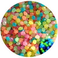 300pcs pierre lumineuse, cailloux lisos de resina, piedra luminoso exterior decorativas para acuarios/jardín/caminos/rutas (colorido)