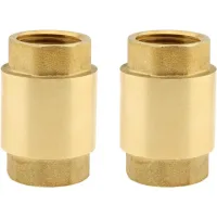 Clapet antirretorno de latón de 1/2, 2 piezas, clapet antirretorno de resorte unidireccional, rosca hembra en línea, antirretorno