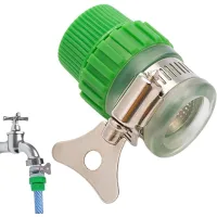 Conector multifuncional para grifo de manguera de agua, accesorios universales para conectores de manguera, fácil instalación, color verde, 1 unidad.