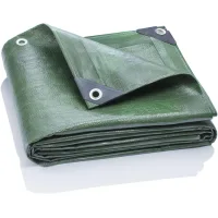 Lona protectora de 3x4 m con ojales, color verde, para hogar y jardín.