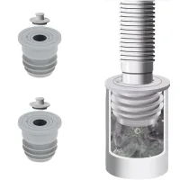 Junta para manguera de lavadora de 45-50 mm, 2 juntas grises para manguera de desagüe, tapón para manguera de desagüe.