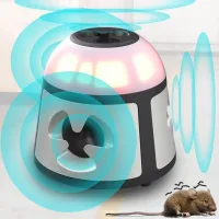 Repelente ultrasónico de 360° para ratones y ratas - repelente ultrasónico para ratones con enchufe de luz led para protección contra ratones