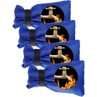 Juego de 4 protectores de grifo anticongelantes (azules), protección impermeable para grifos exteriores, protección para grifos de jardín