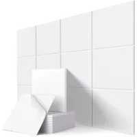12 paneles acústicos cuadrados - cancelación de eco - para estudios, oficinas, viviendas - 30 x 30 cm - blanco