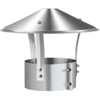Tapa de chimenea de acero inoxidable, tubo de escape, chimenea exterior (plata brillante), 75 mm