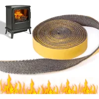 Junta para estufa de leña (3 m x 25 mm x 3 mm), junta para inserto de chimenea, tira de sellado adhesiva, apta para chimeneas cuadradas y rectas.